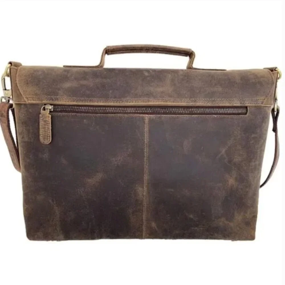 Leather briefcase Laptop Messenger Bags Men and Women Best Office Satchel Bag